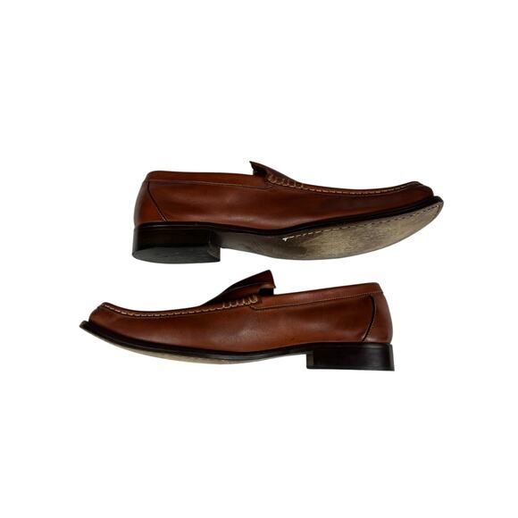 Kenneth Cole New York Men’s 10 Brown Leather Loafers Made in Italy Designer Lux main image 6
